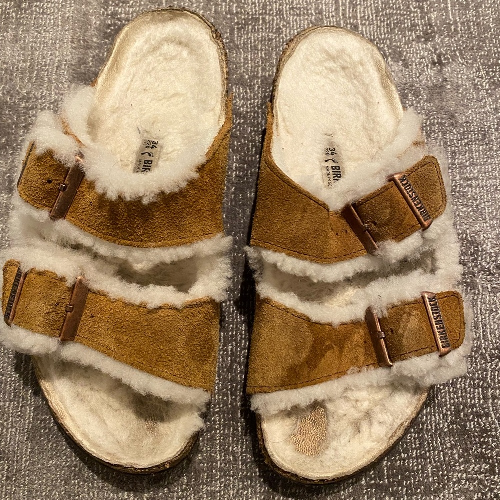 Birkenstock Suede/shearling Sandals